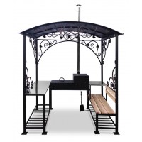 Мангал-беседка Шашлычный дворик с печью Разборная