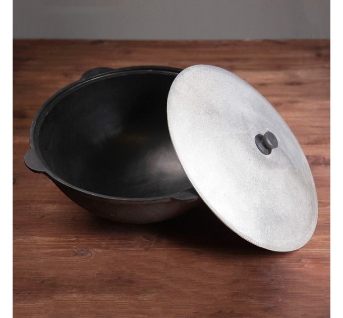 Казан чугунный узбекский круглое дно 10 л